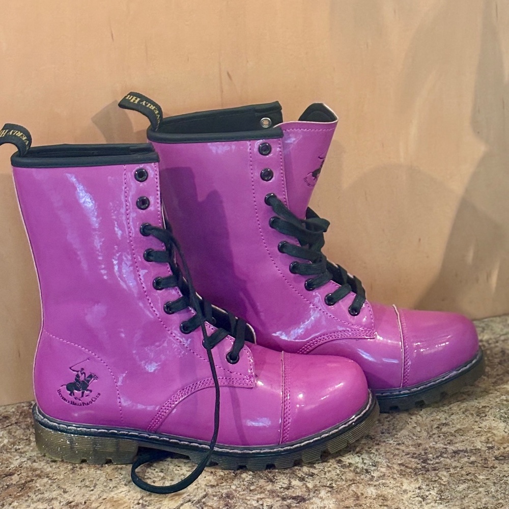 Beverly Hills Polo Club purple “combat boots”